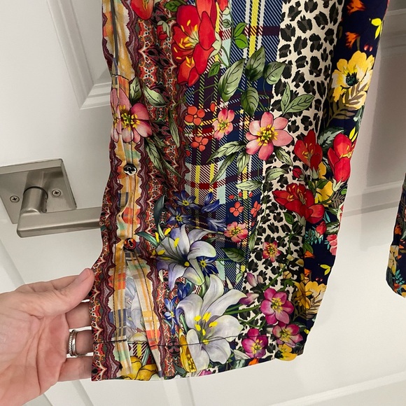 Johnny Was Silk Torin Pull On Wide Leg Pants.   15 - Picture 6 of 9